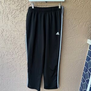 Adidas Black Joggers with White Stripes